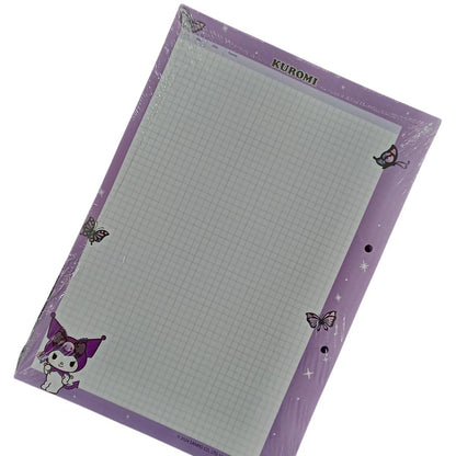 Estilo Paquete de Hojas A4 Con Diseño Kuromi Cuadros 50 Hojas