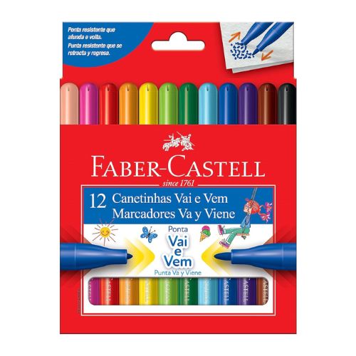 Faber-Castell 12 Marcadores Lavables Punta Va y Viene