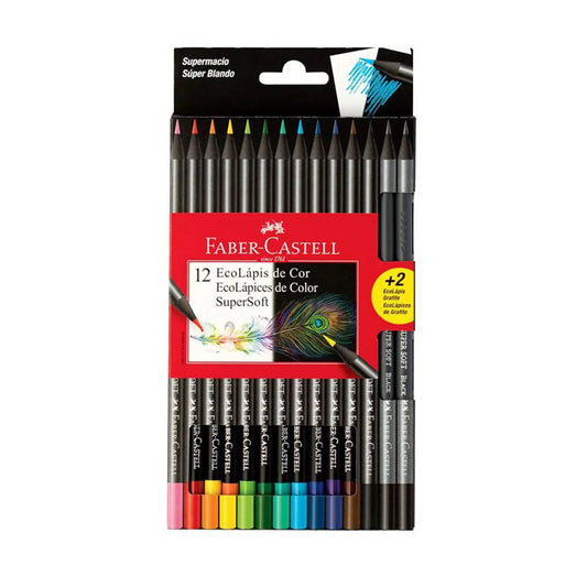 Faber-Castell Caja EcoLápices de Colores SuperSoft 12Pcs