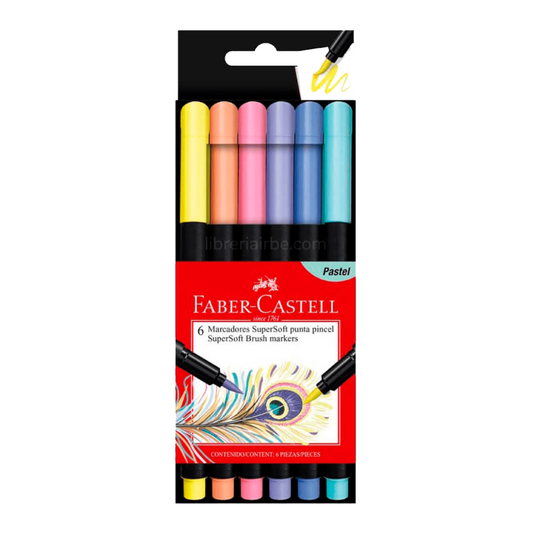 Faber Castell 6 Marcadores SuperSoft Punta Pincel