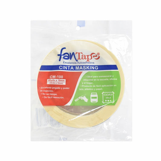 FanTape Cinta Masking CM-100 40yds x 18mm