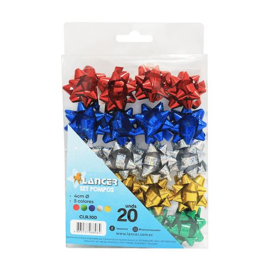 Lancer Set de Pompones 20unds 5 Colores