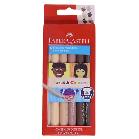 Faber-Castell Marcadores Caras y Colores 6pcs