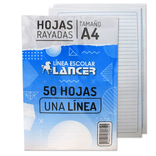 Lancer Paquete Hojas 1 Líneas A4 50H
