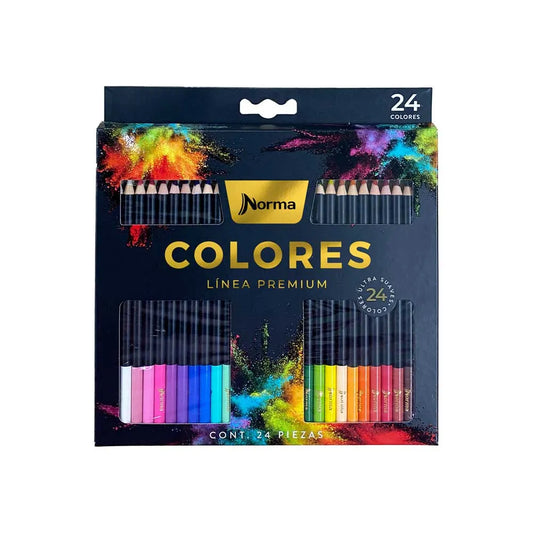 Norma Caja de Lápices de Colores Línea Premium 24 Colores