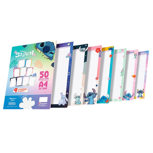 Estilo Hojas Decoradas Stitch A4 Cuadros