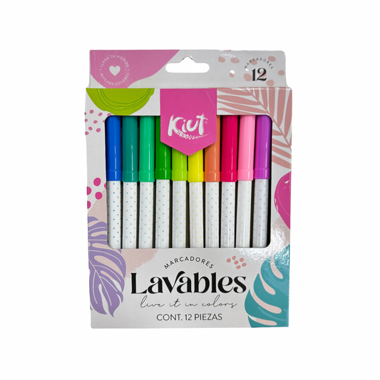 Kiut Marcadores Lavables 12 Colores