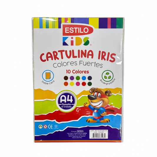 Estilo Cartulina Iris 10 Colores Fuertes