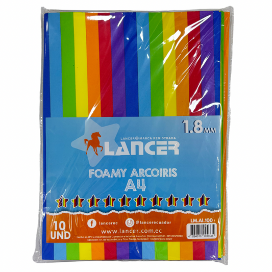 Lancer Paquete de Foamy Arcoiris 10 Unidades