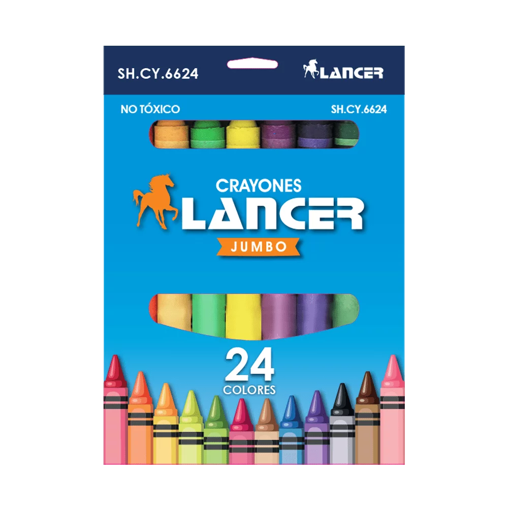 Lancer Caja de Crayones Jumbo 24 Colores