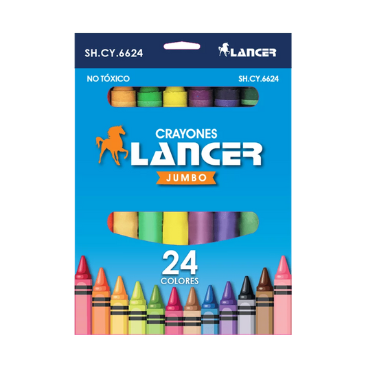 Lancer Caja de Crayones Jumbo 24 Colores