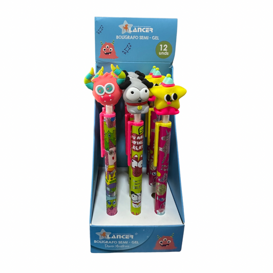 Lancer Bolígrafo Semi-Gel Monstruos Tinta Azul