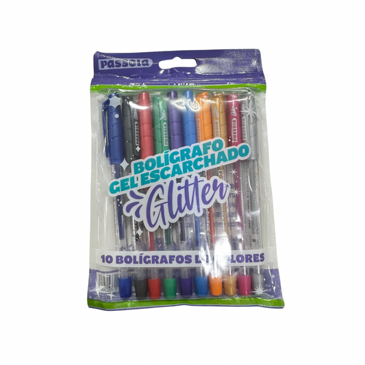 Passola 10 Bolígrafos Escarchados