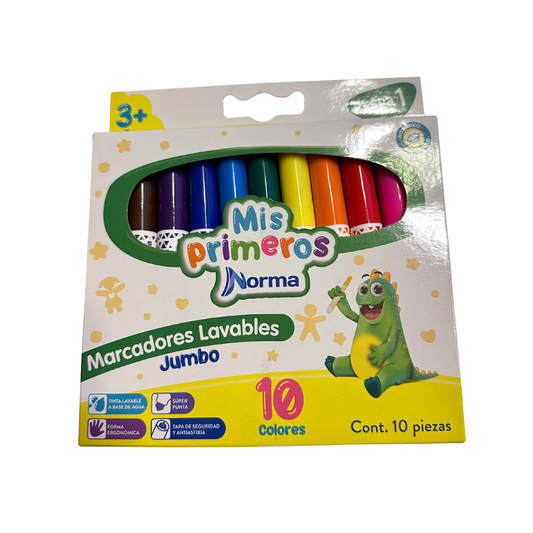 Norma 10 Marcadores Lavables Jumbo