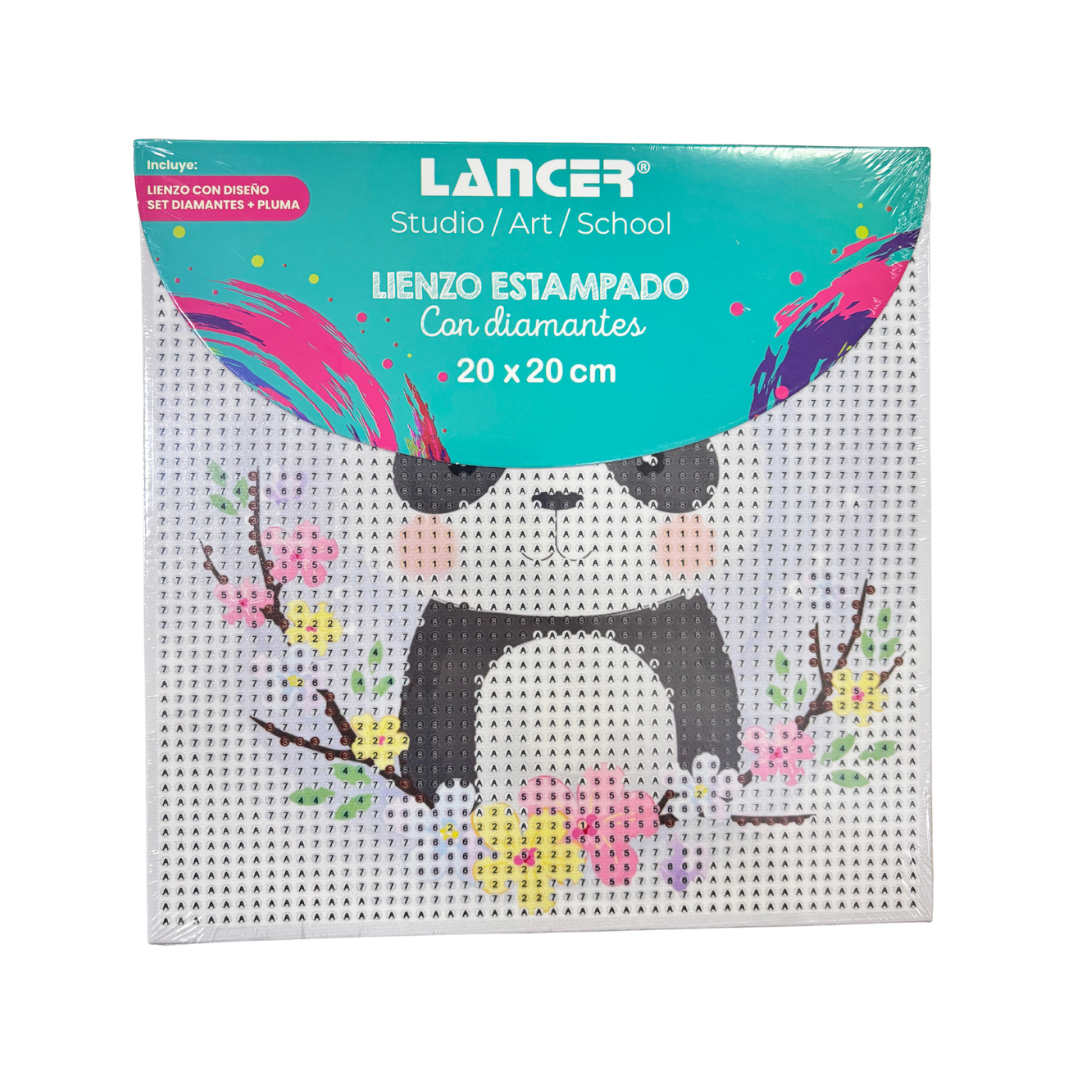 Lancer Lienzo Estampado con Diamantes 20x20cm