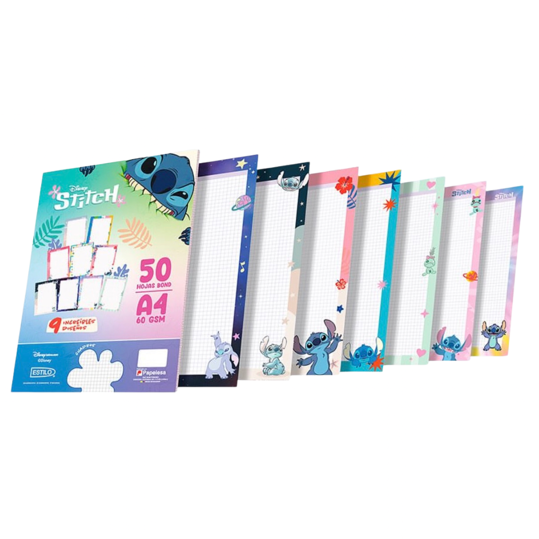 Estilo 50 Hojas Decoradas Stitch - 1 Línea