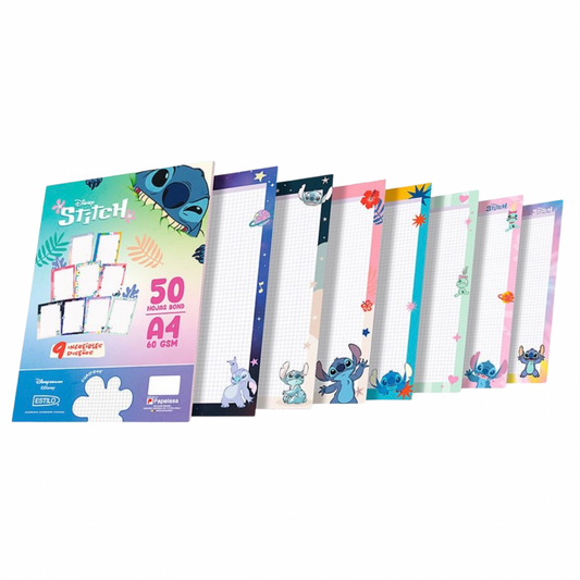 Estilo 50 Hojas Decoradas Stitch - 1 Línea