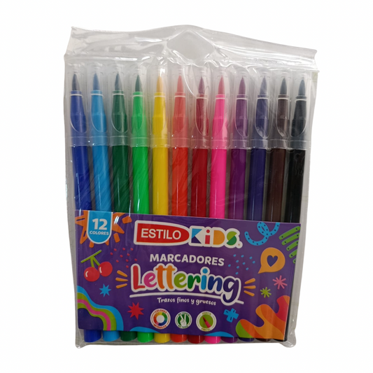 Estilo Marcadores Lettering 12 Colores