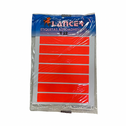 Lancer Etiquetas Autoadhesivas T22 - Rojo