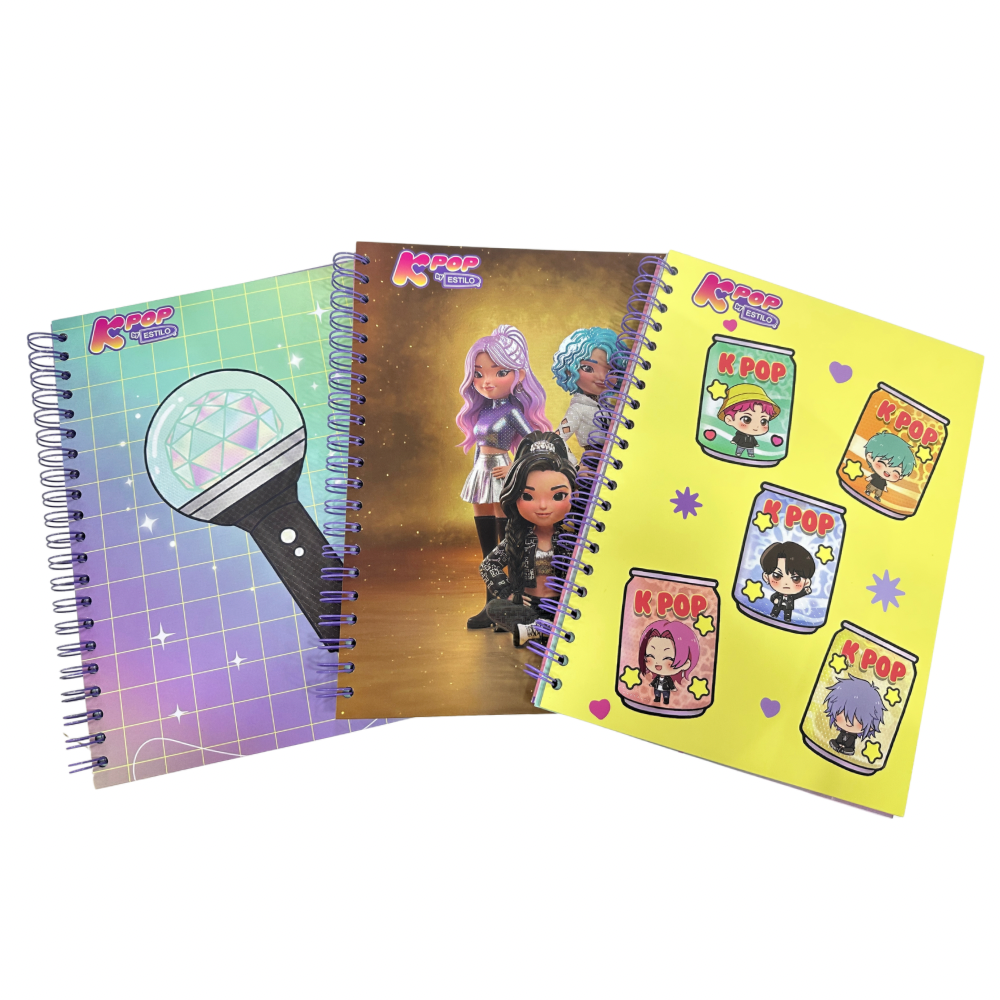 Estilo Cuaderno Universitario Pasta Dura K-Pop 100H - 2 Líneas