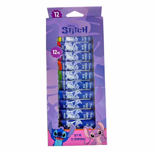 Lancer Caja de Témperas 12 Colores Stitch
