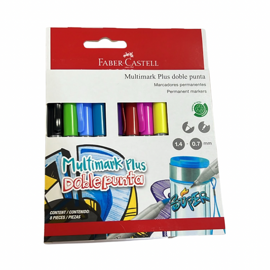 Faber-Castell 8 Marcadores Permanentes Doble Punta