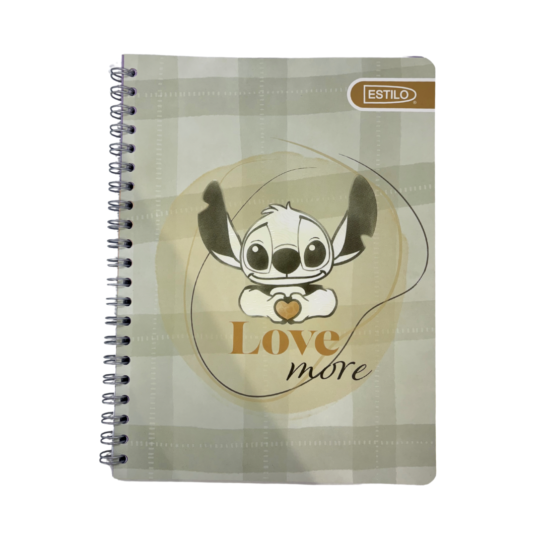 Estilo Cuaderno Universitario Pasta Semidura Stitch 100H 1 Línea