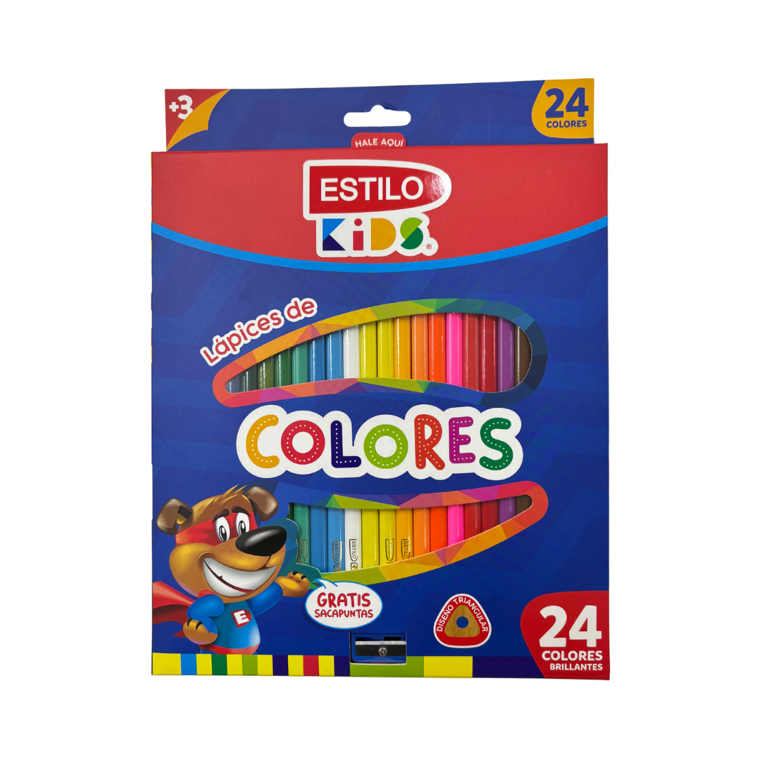 Estilo Kids Caja de Lápices de Colores 24 Colores