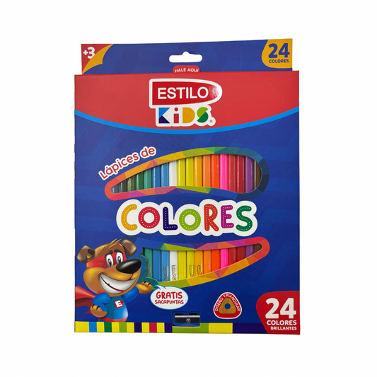 Estilo Kids Caja de Lápices de Colores 24 Colores