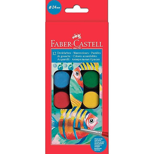 Faber-Castell 12 Acuarelas en Pastillas + Pincel