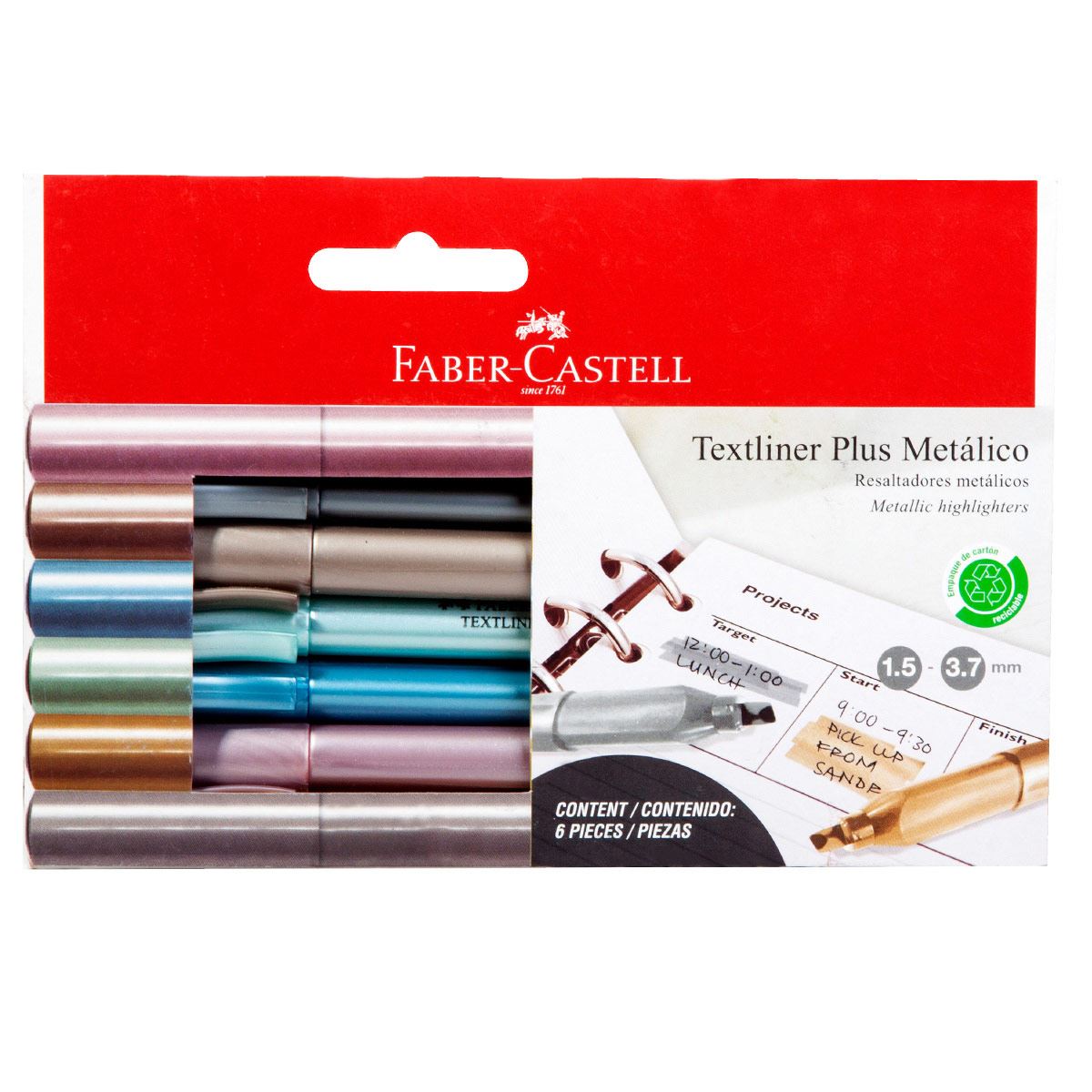 Faber-Castell Resaltadores Textliner Plus Metálico 6 Unidades