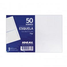 Ideal Paquete de Sobres Esquela 50pcs 75gr