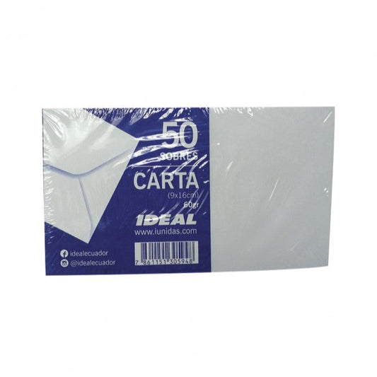 Ideal Paquete de Sobres Carta 60grs 50pcs