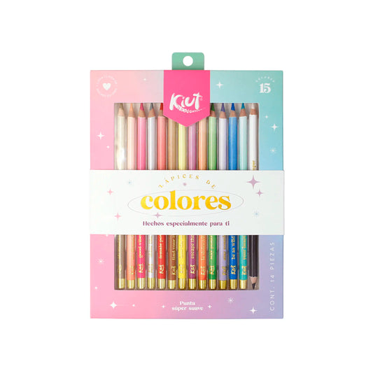 Kiut Caja de 15 Lápices de Colores