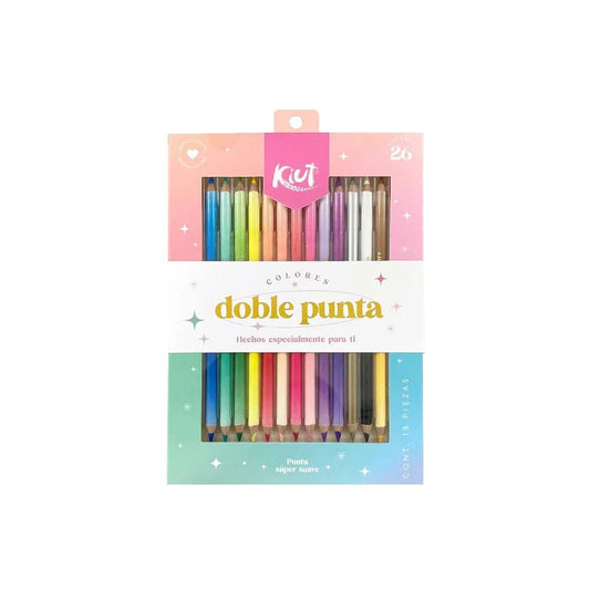 Kiut Caja de 13 Lápices de Colores Doble Punta