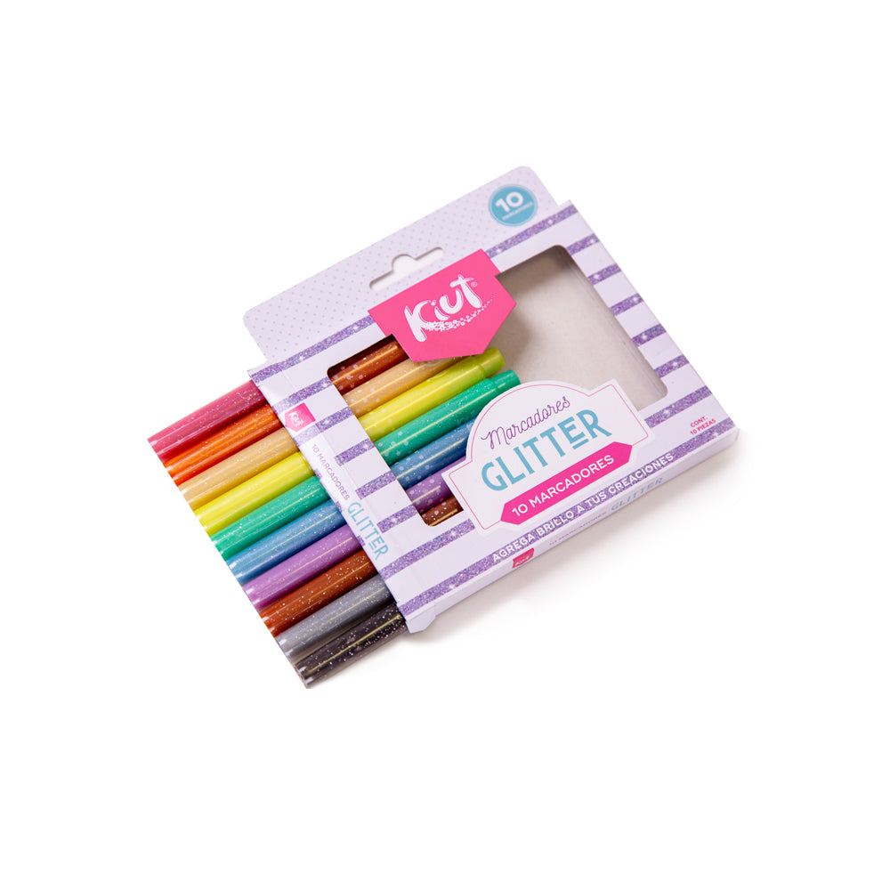 Kiut Caja de Marcadores con Glitter 10 Pcs
