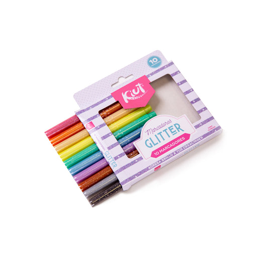 Kiut Caja de Marcadores con Glitter 10 Pcs