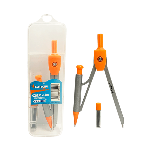 Lancer Compás + Lápiz + Repuesto de Mina 2902