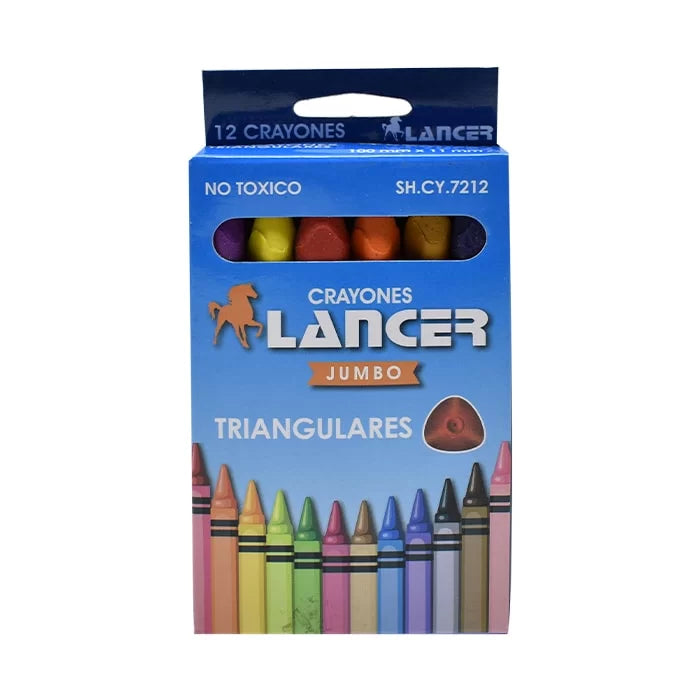 Lancer Crayones Jumbo Triangulares 12 Unidades