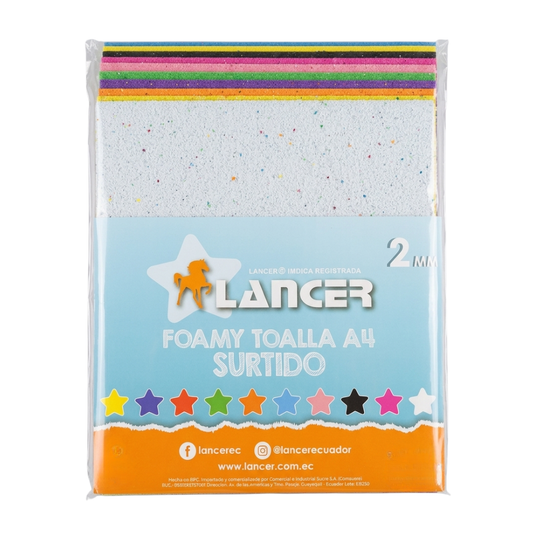 Lancer Foamy Toalla Surtido A4 10 Colores