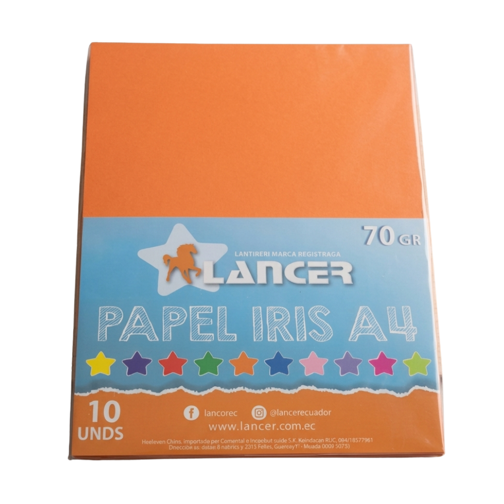Lancer Papel Iris A4 10Unds