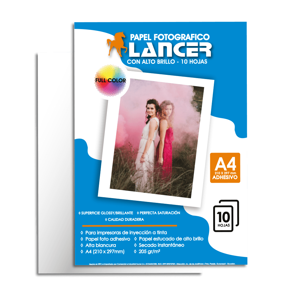 Lancer Paquete Papel Fotográfico Adhesivo 10pcs