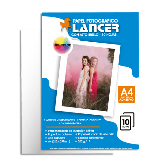 Lancer Paquete Papel Fotográfico Adhesivo 10pcs