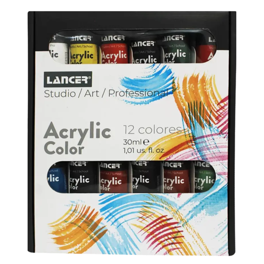 Lancer Pintura Acrílica 12 Colores 30ml