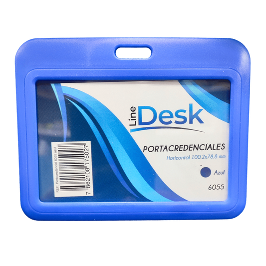 Line Desk Porta Credencial Horizontal 100.2x78.8mm Azul