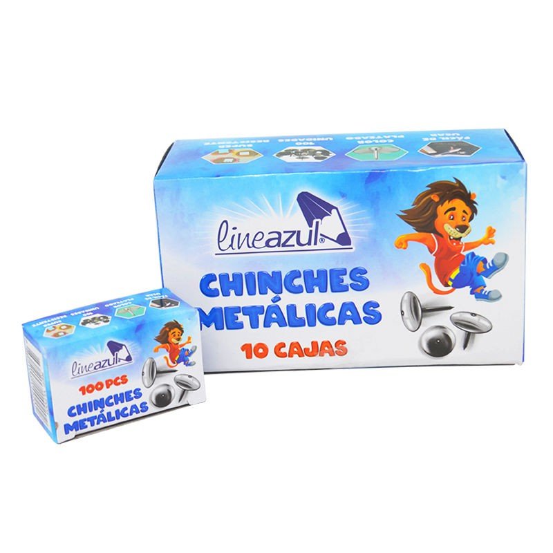 Lineazul Caja de Chinches Metálicas Plateadas 100pcs