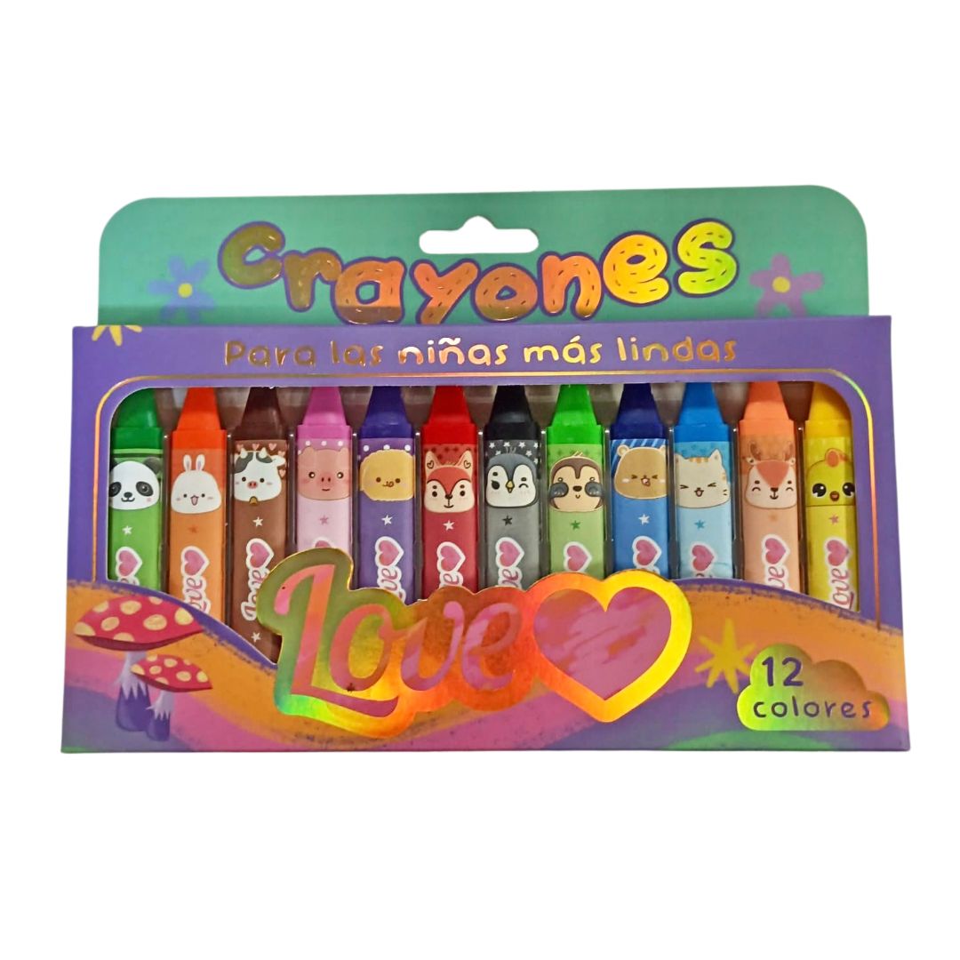 Love Crayones Animalitos 12 Colores