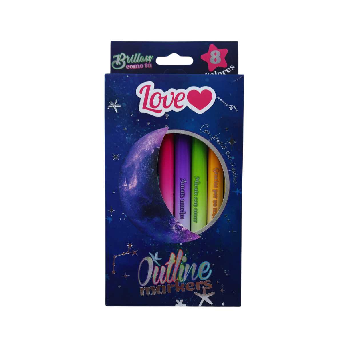Love Marcadores Outline 8 Colores