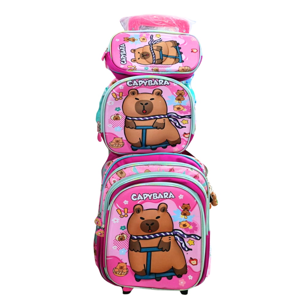 MA Mochila Relieve con Ruedas + Lonchera + Cartuchera