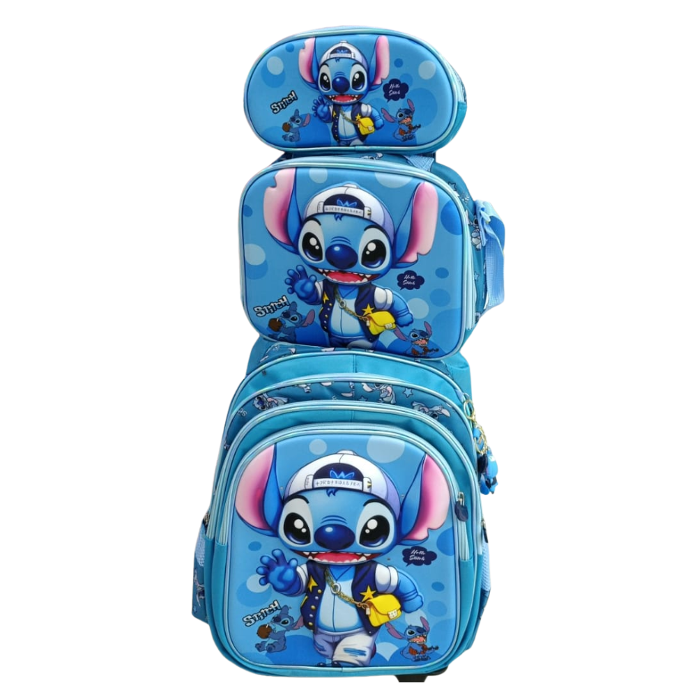 MA Mochila Relieve con Ruedas + Lonchera + Cartuchera